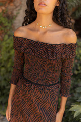 Vestido Bardot Noisette