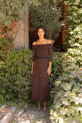 Vestido Bardot Noisette