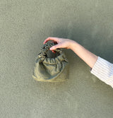 Green embroidered bag