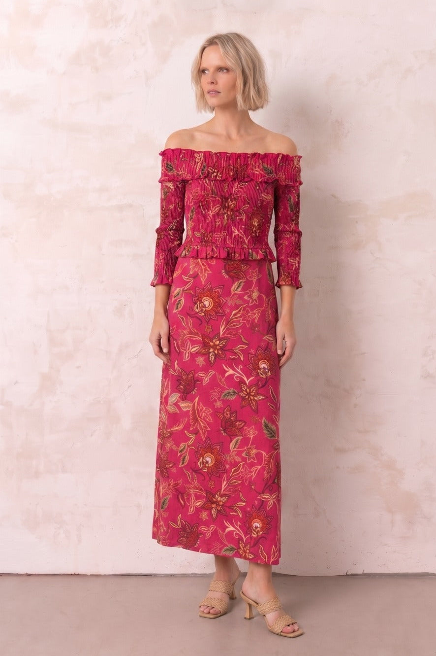 Vestido Bardot Framboise