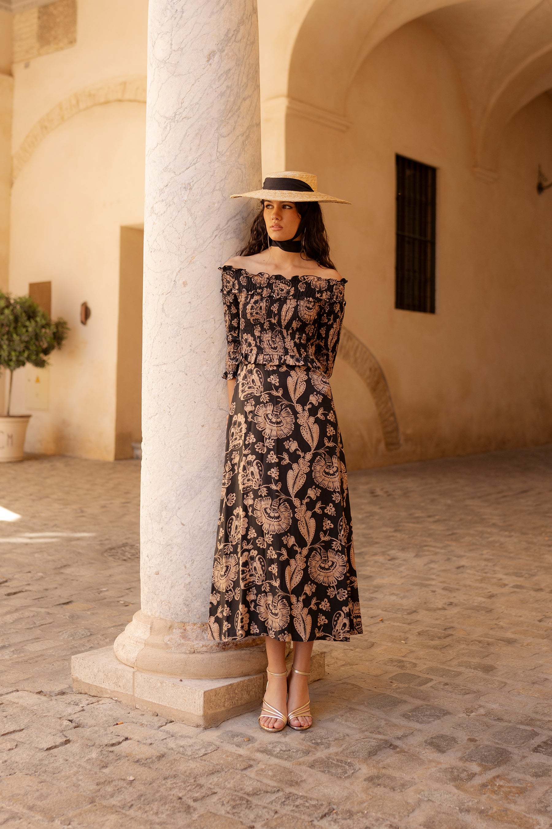 Vestido Bardot Noir - Vanó Studio