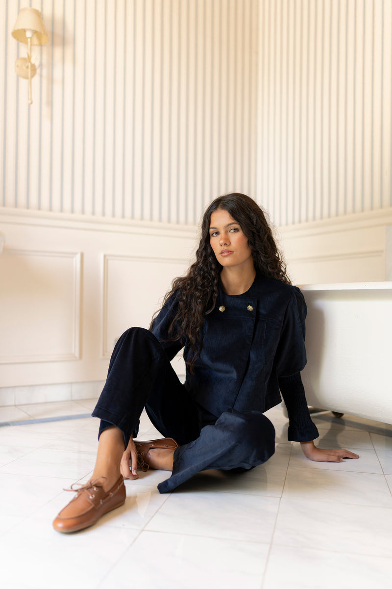 Pantalón pana azul marino