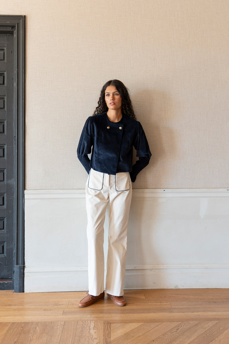 Pantalón pana crudo