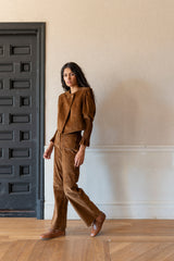 Chaqueta pana marrón