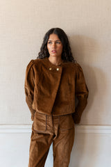 Chaqueta pana marrón