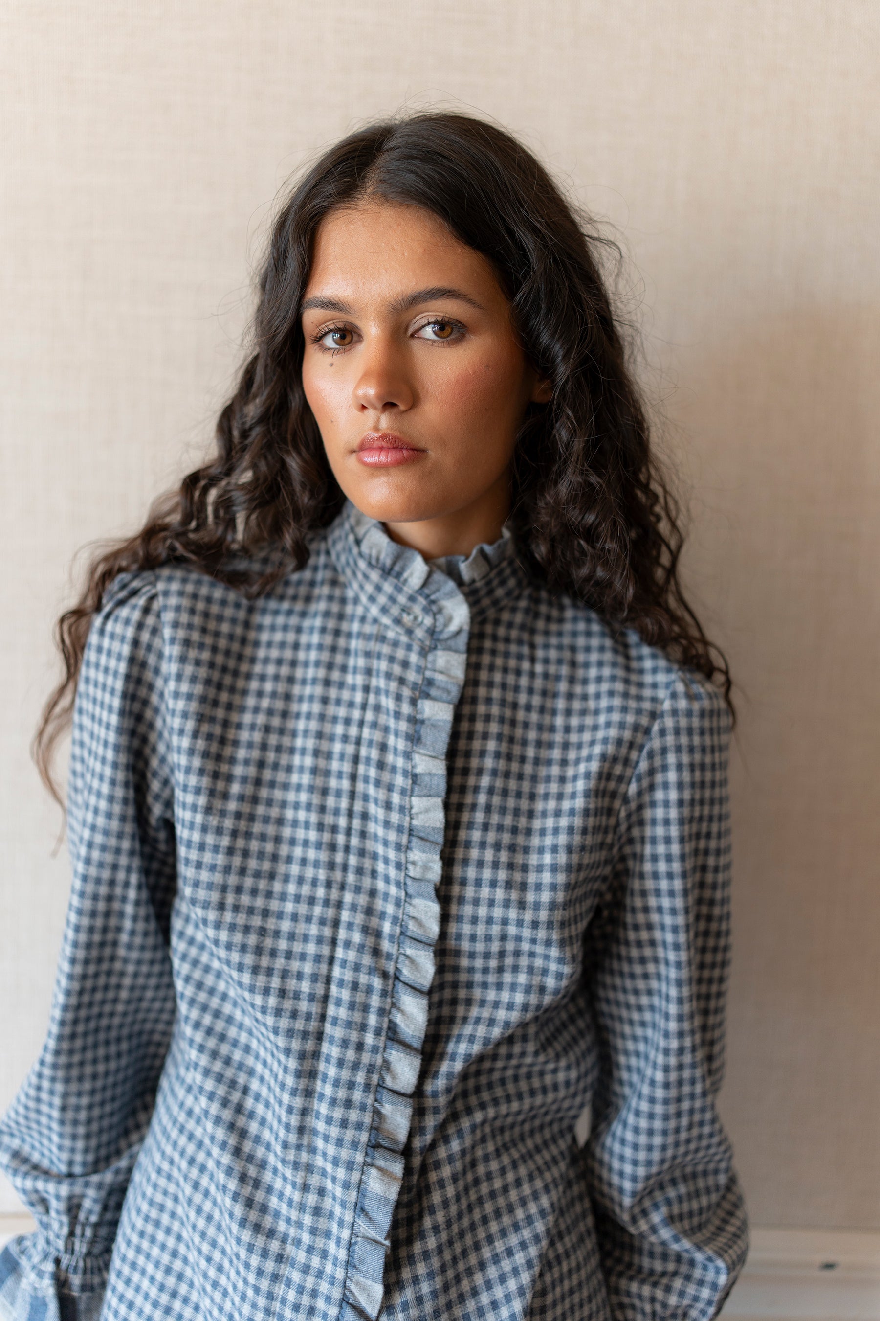 Camisa Vichy Bleu - Vanó Studio