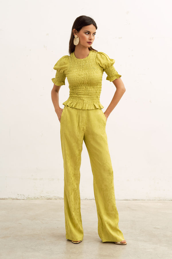 Pantalon Babylone citron vert