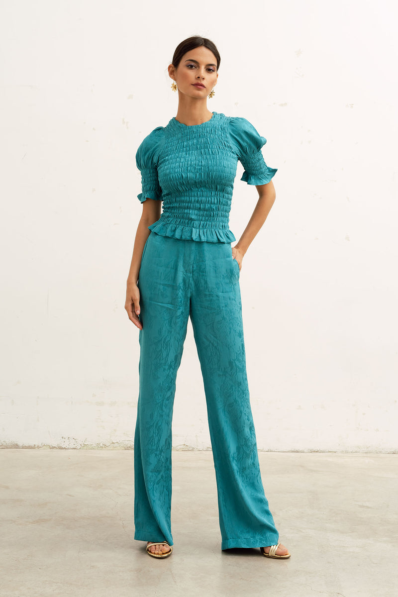 Pantalon Babylone turquoise