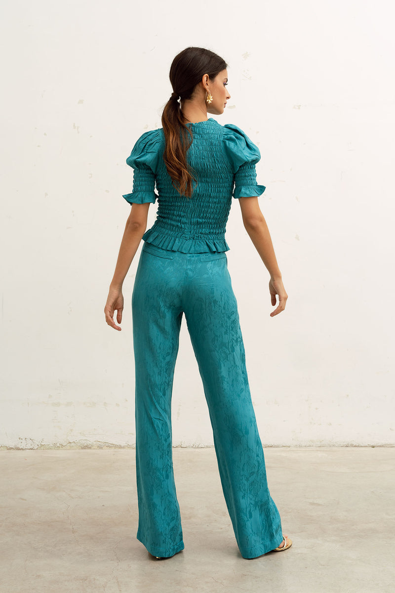 Pantalon Babylone turquoise