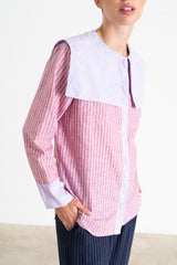 Chemise Loulou rose/lilas