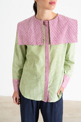 Camisa Loulou verde/rosa