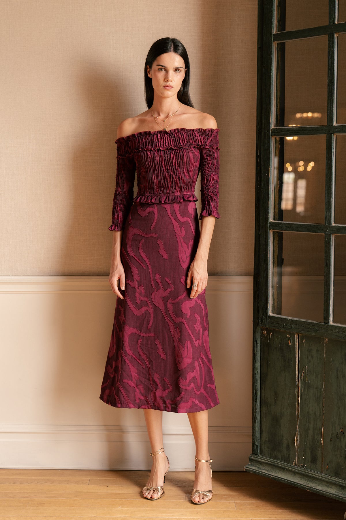 Vestido Bardot Textura