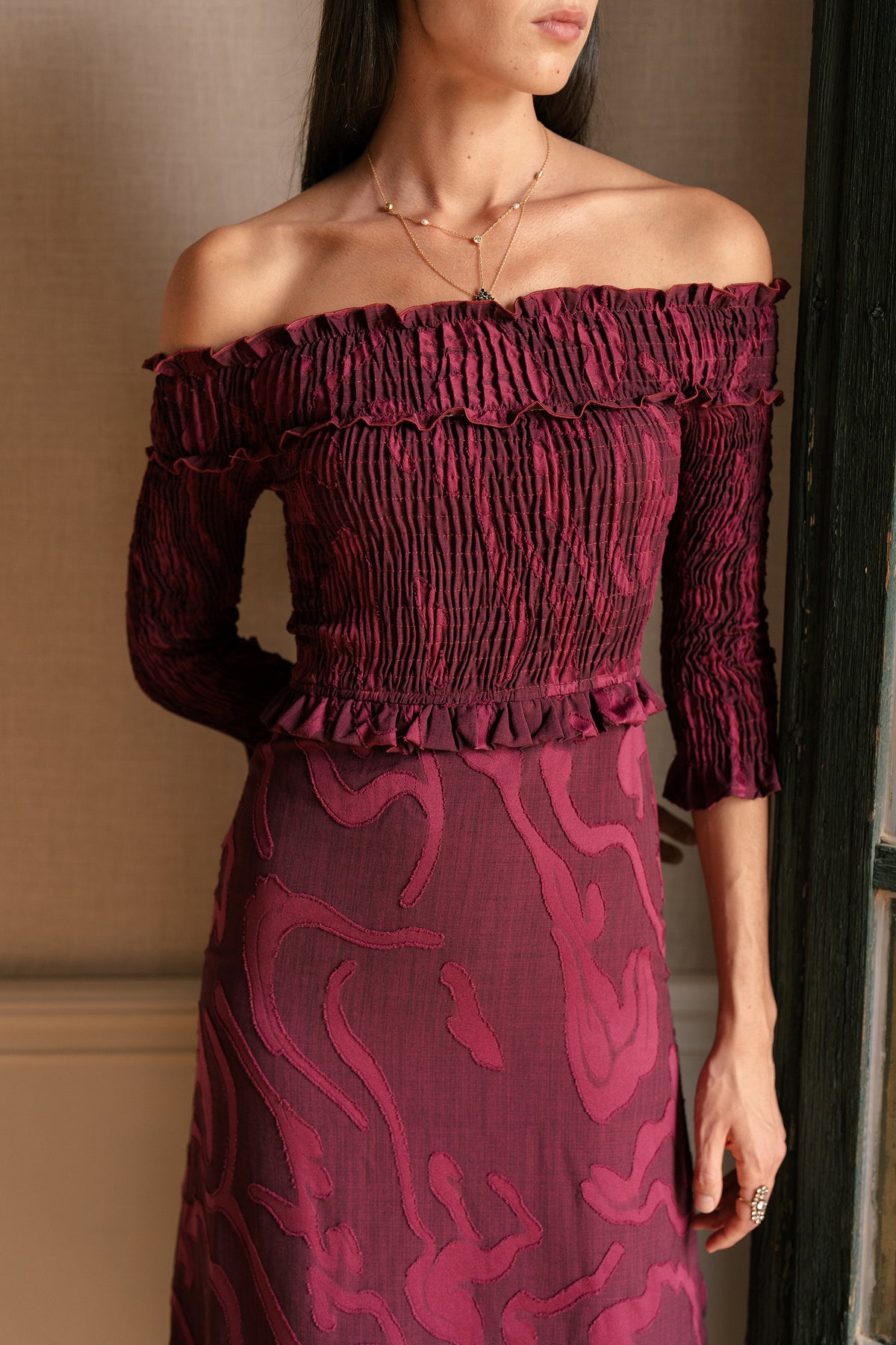 Vestido Bardot Textura