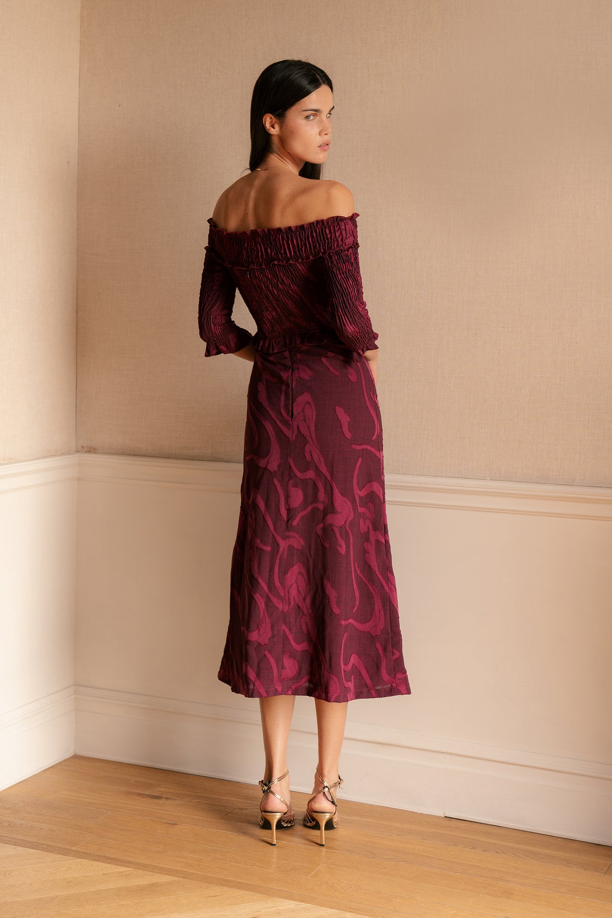 Vestido Bardot Textura
