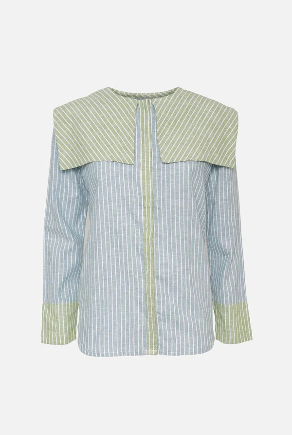 Camisa Loulou azul/verde